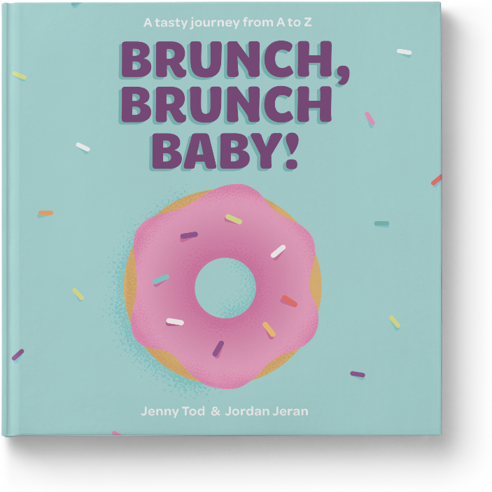 Image of the front cover of the hardcover book with a pink-glazed and sprinkled donut on the cover